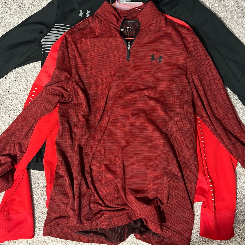 Dark red quarter zip jacket